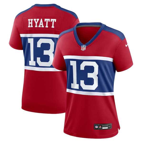 Women%27s New York Giants #13 Jalin Hyatt Century Red Alternate Vapor Limited Football Stitched Jersey Dzhi